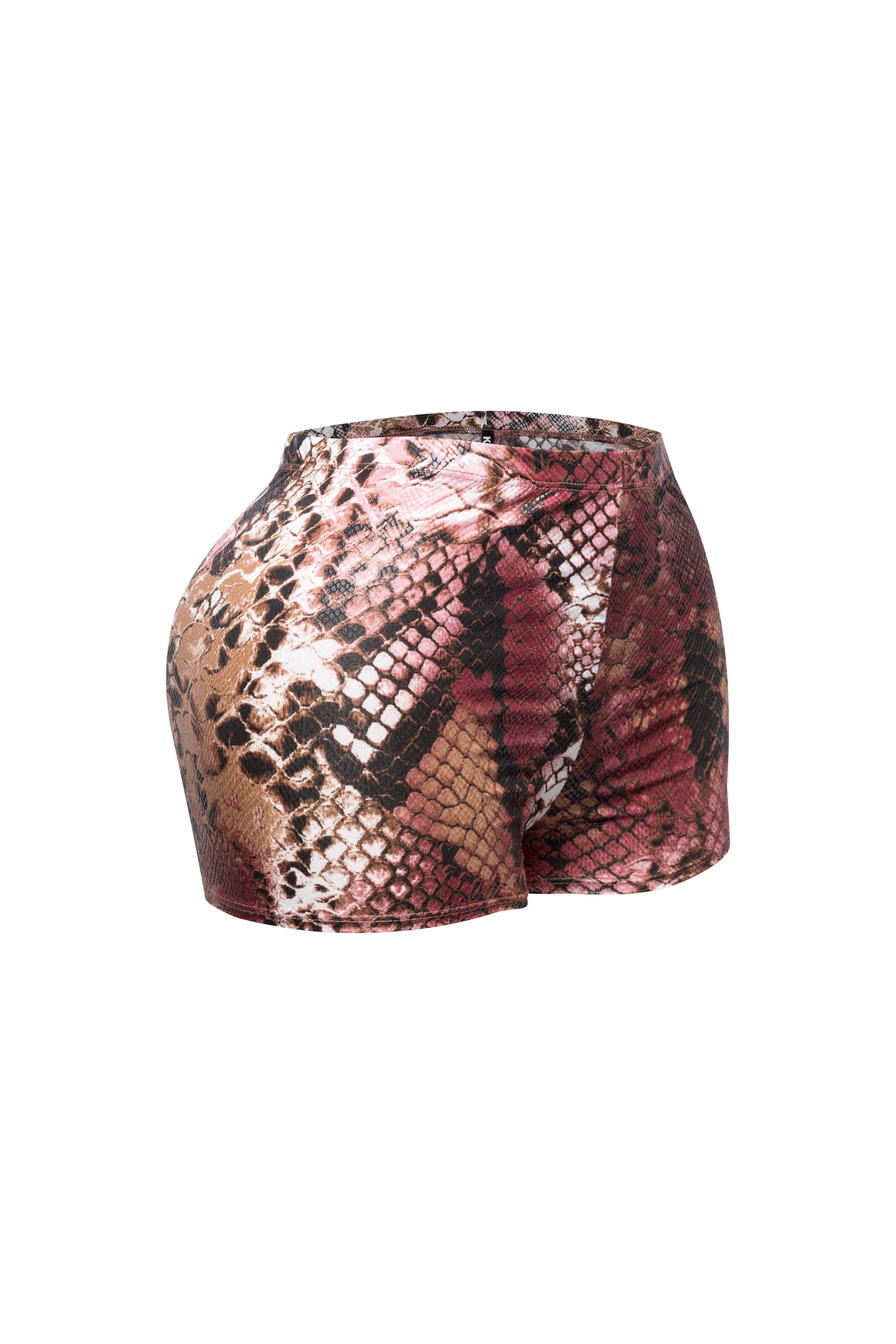 Foiled animal printed highwaisted shorts