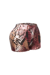 Foiled animal printed highwaisted shorts