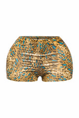 Foiled animal printed highwaisted shorts