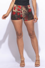 Foiled animal printed highwaisted shorts