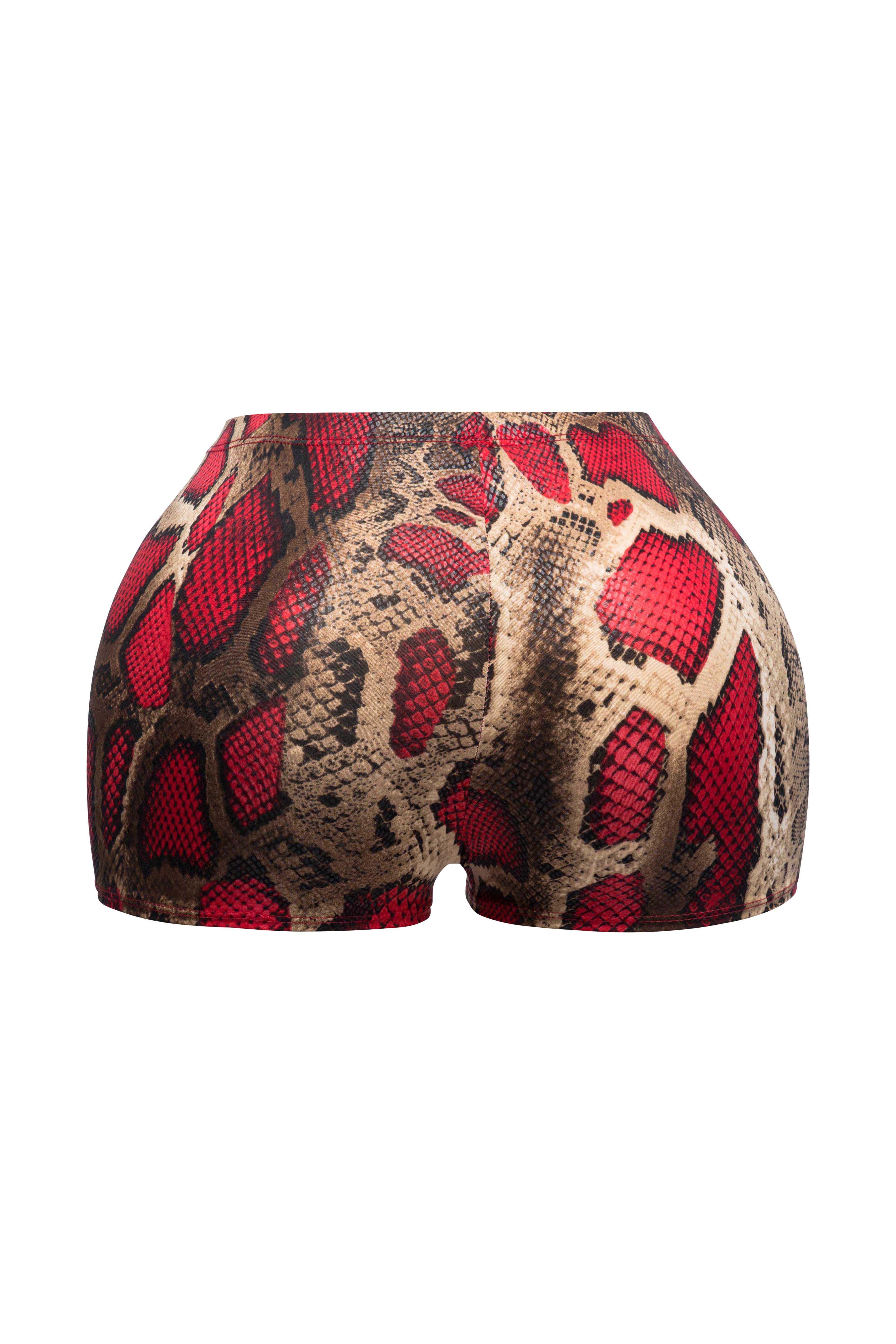 Foiled animal printed highwaisted shorts