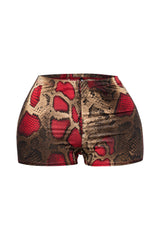 Foiled animal printed highwaisted shorts