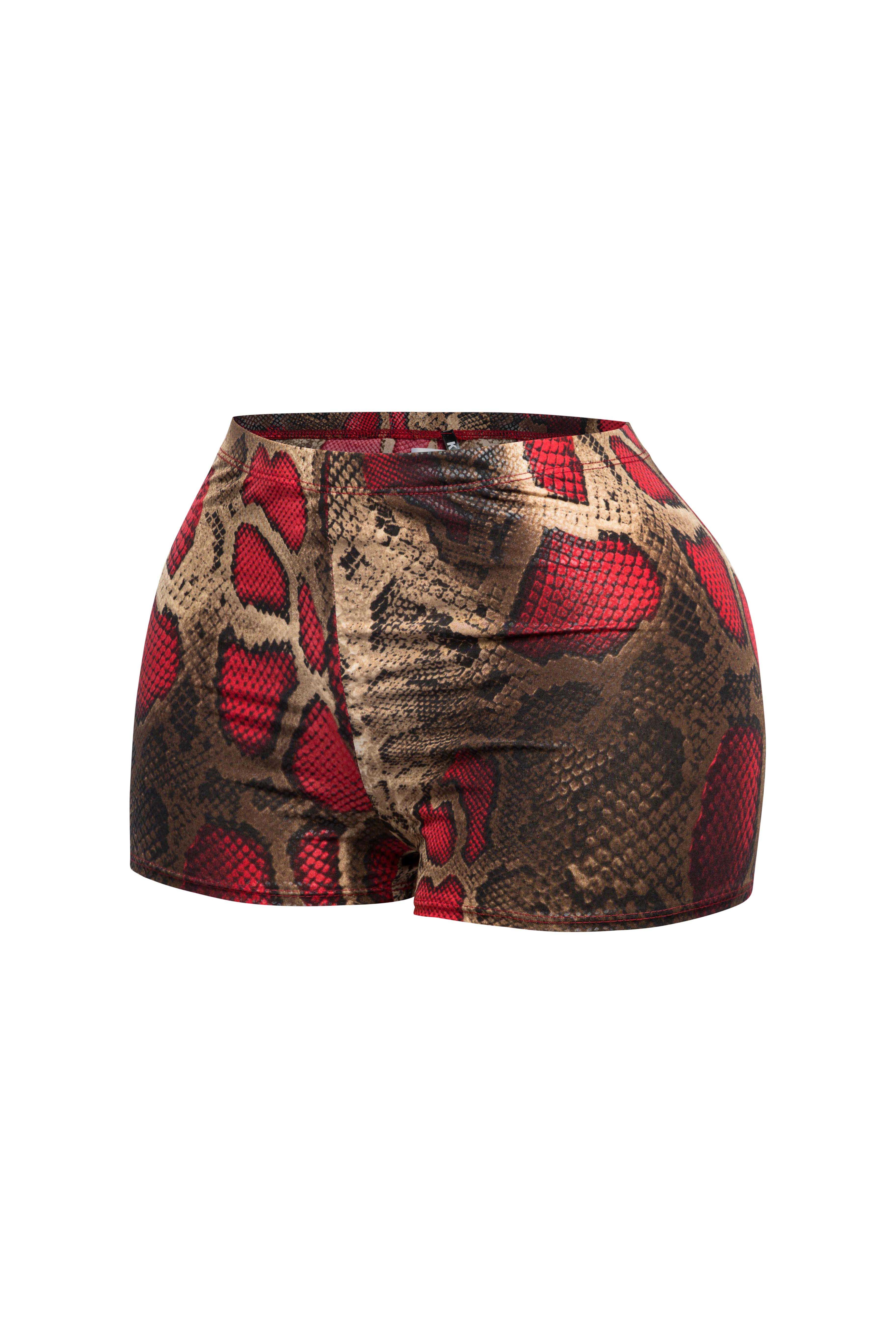 Foiled animal printed highwaisted shorts