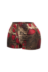 Foiled animal printed highwaisted shorts