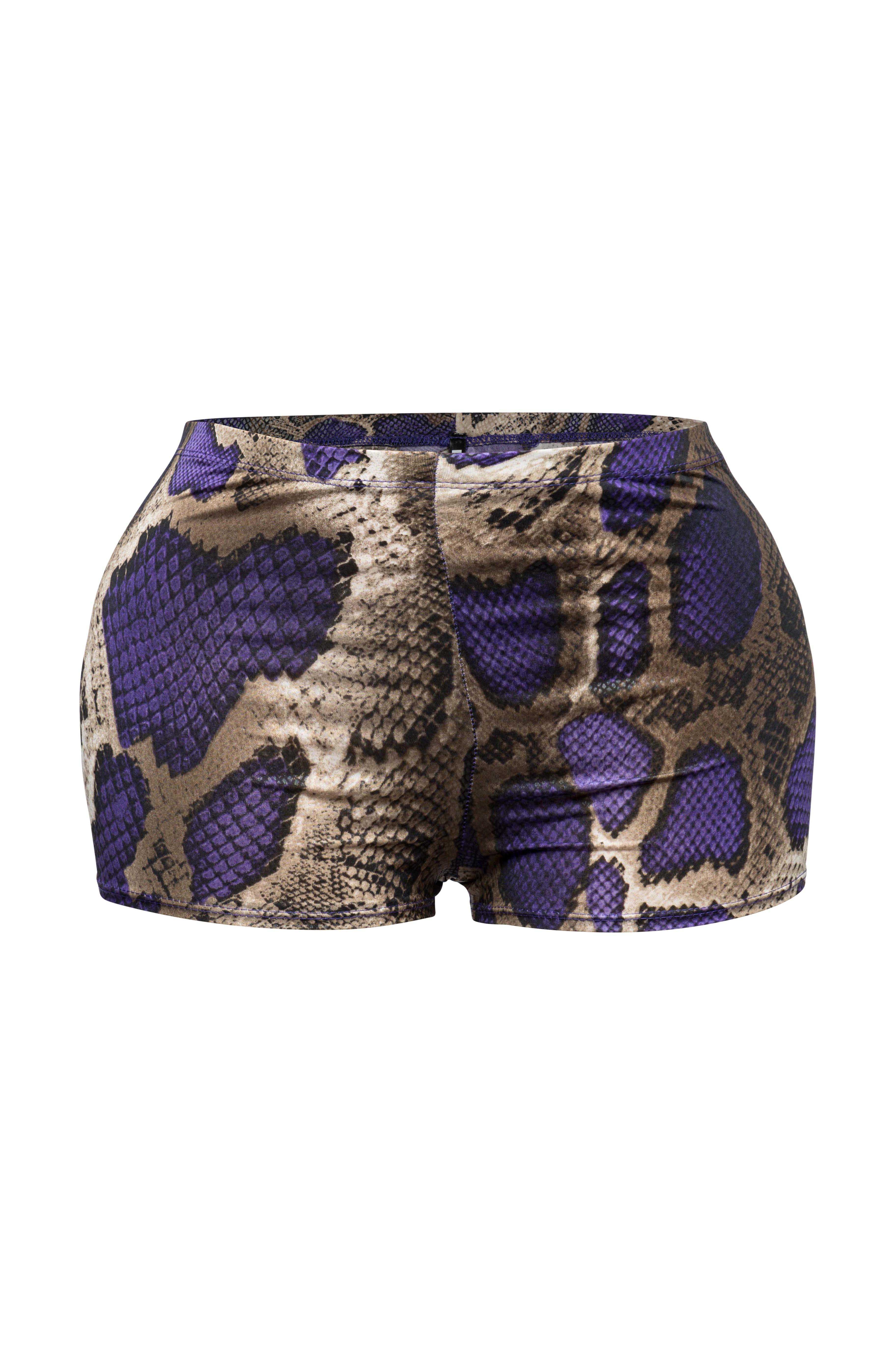 Foiled animal printed highwaisted shorts