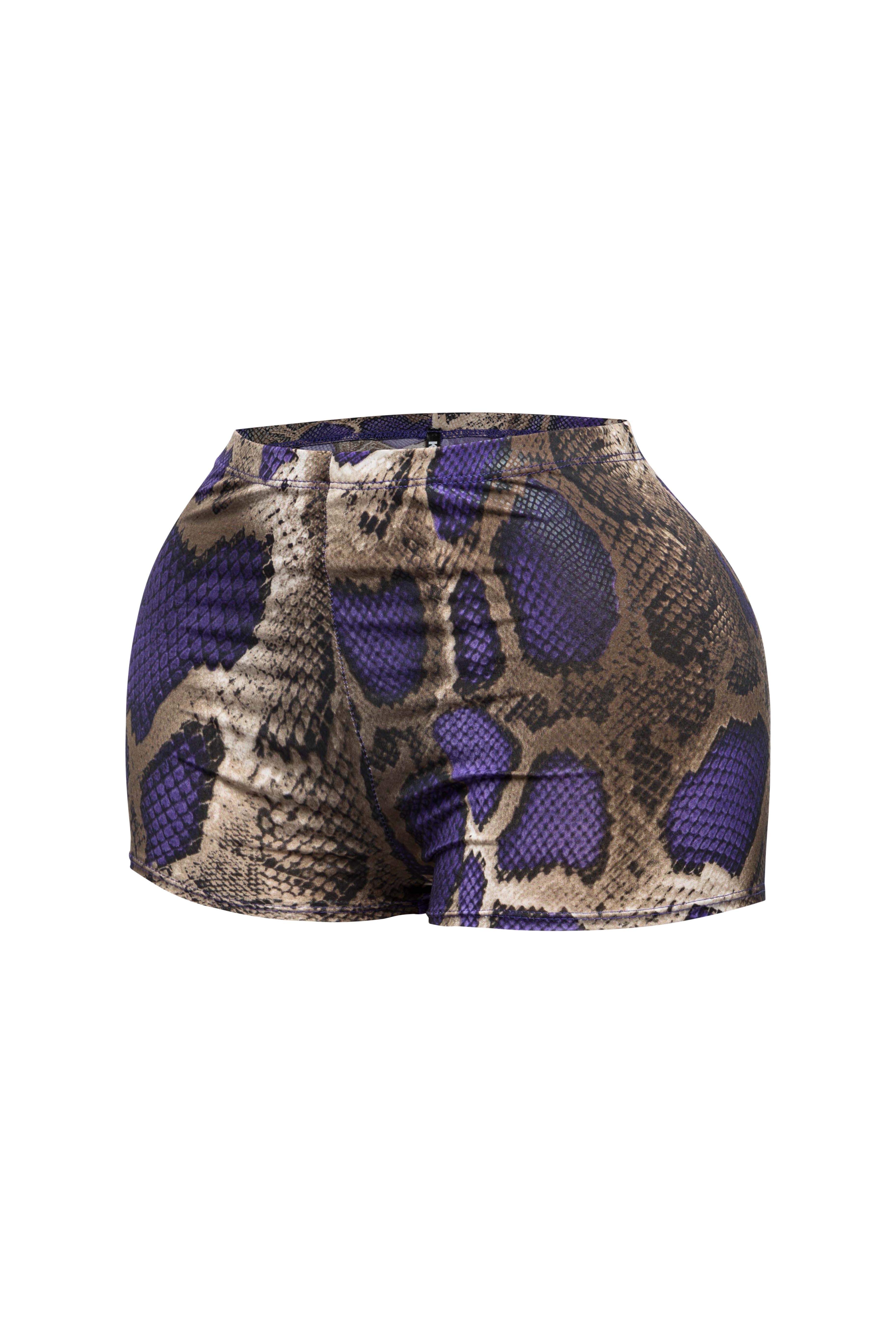 Foiled animal printed highwaisted shorts