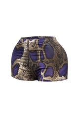 Foiled animal printed highwaisted shorts