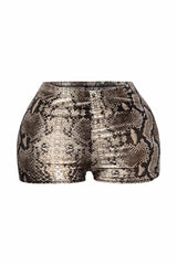 Foiled animal printed highwaisted shorts