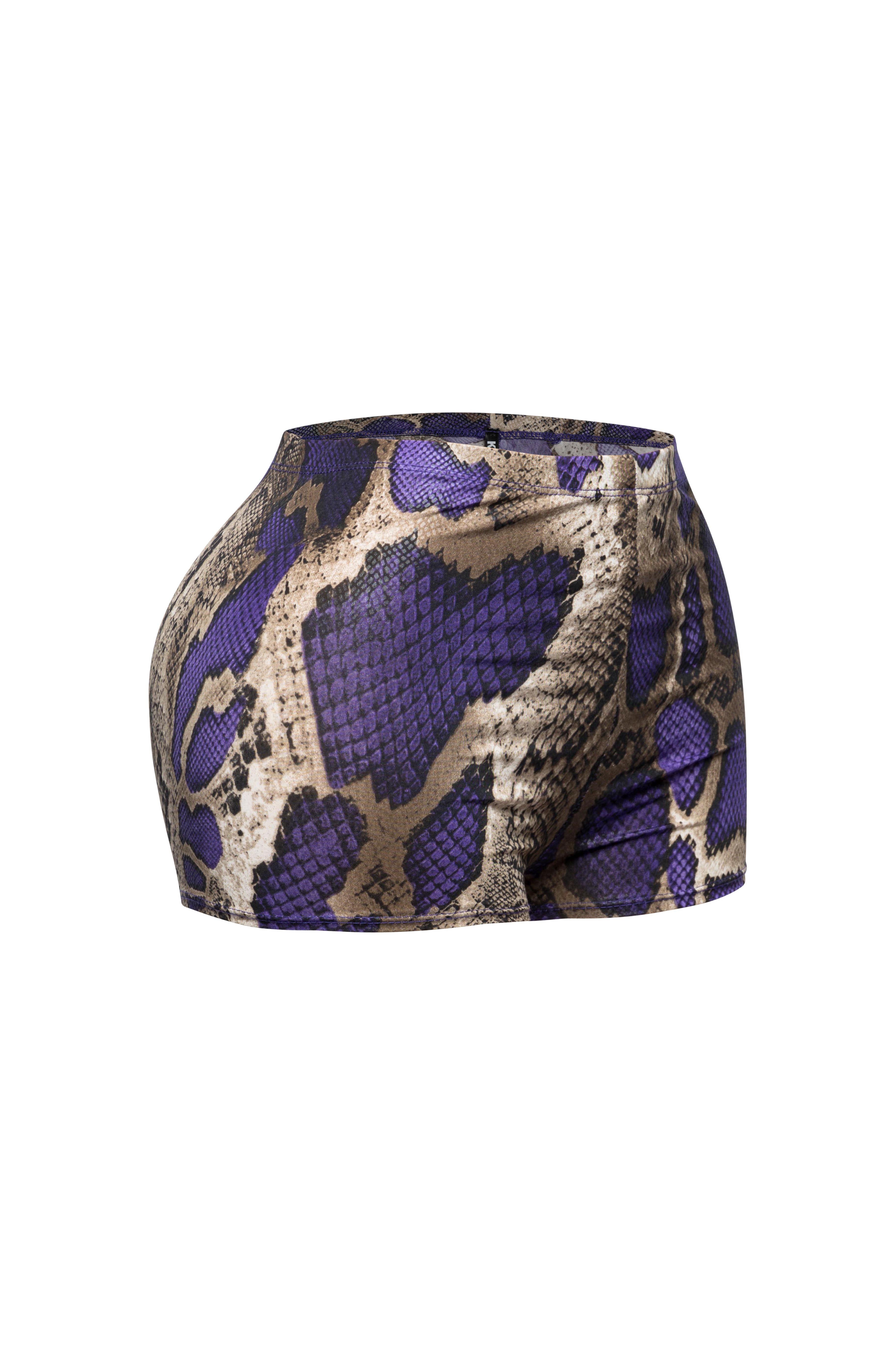 Foiled animal printed highwaisted shorts