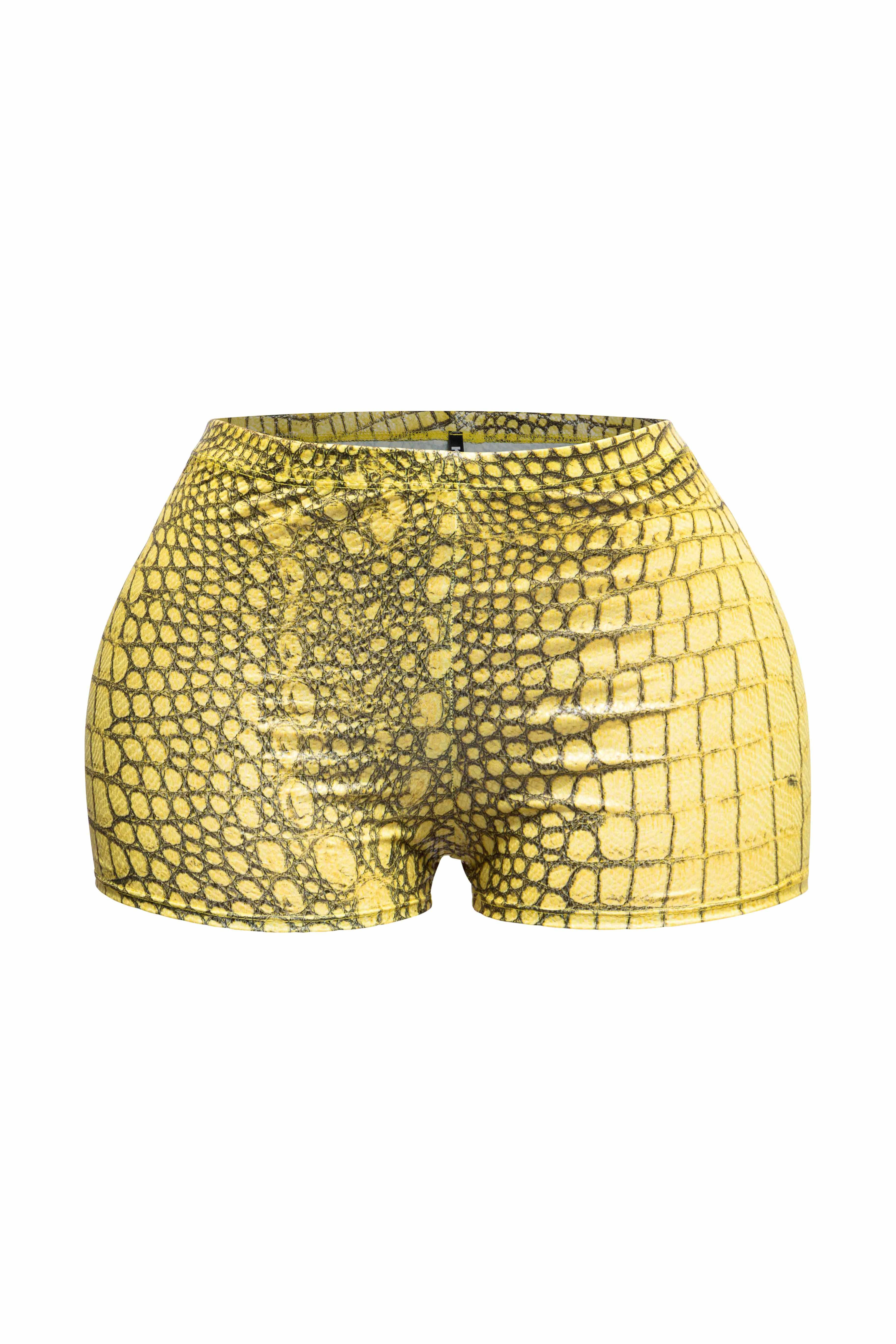 Foiled animal printed highwaisted shorts