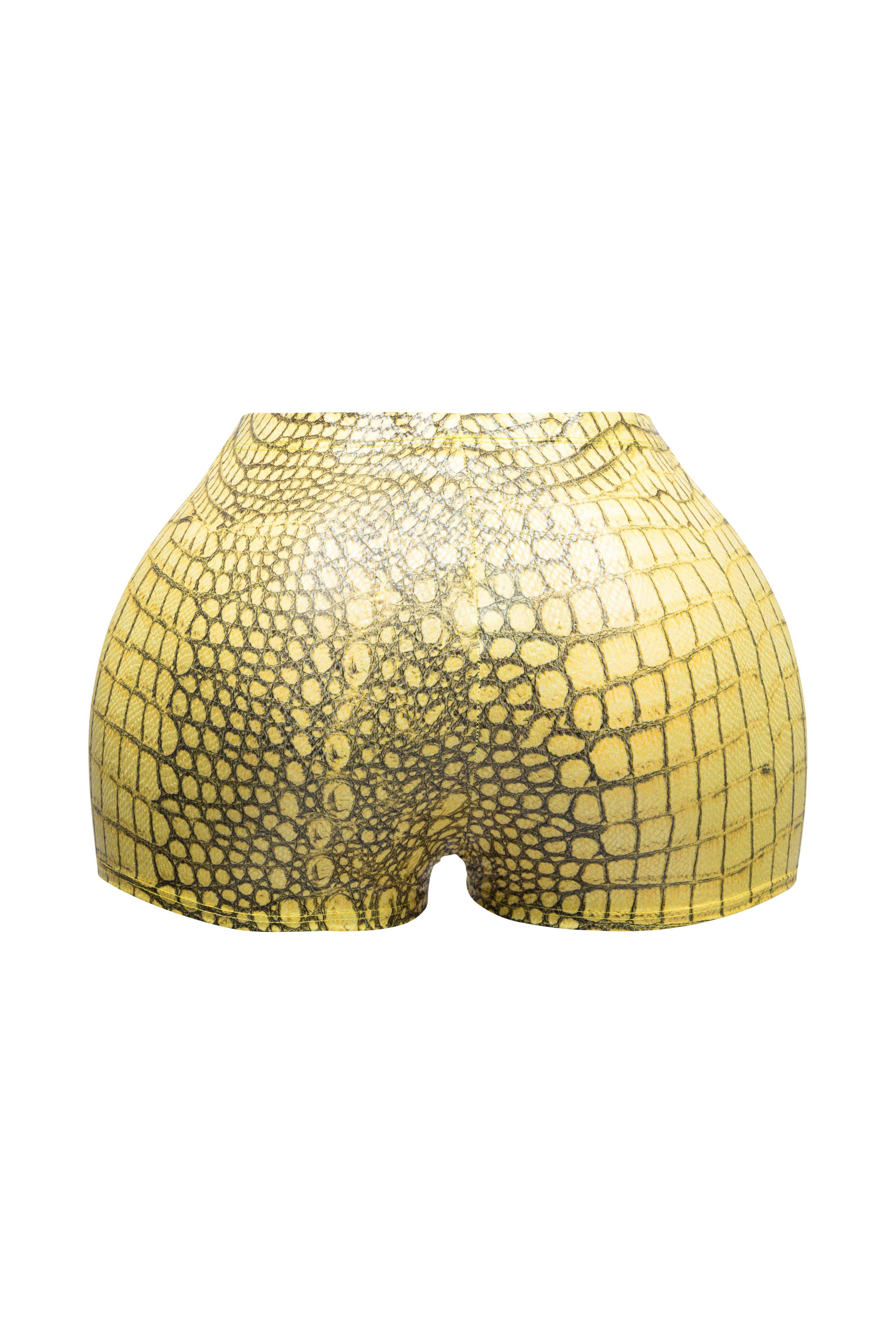 Foiled animal printed highwaisted shorts