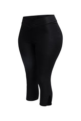 V shape front capri leggings