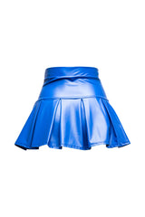 Pleated PU mini skirt