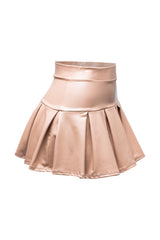 Pleated PU mini skirt