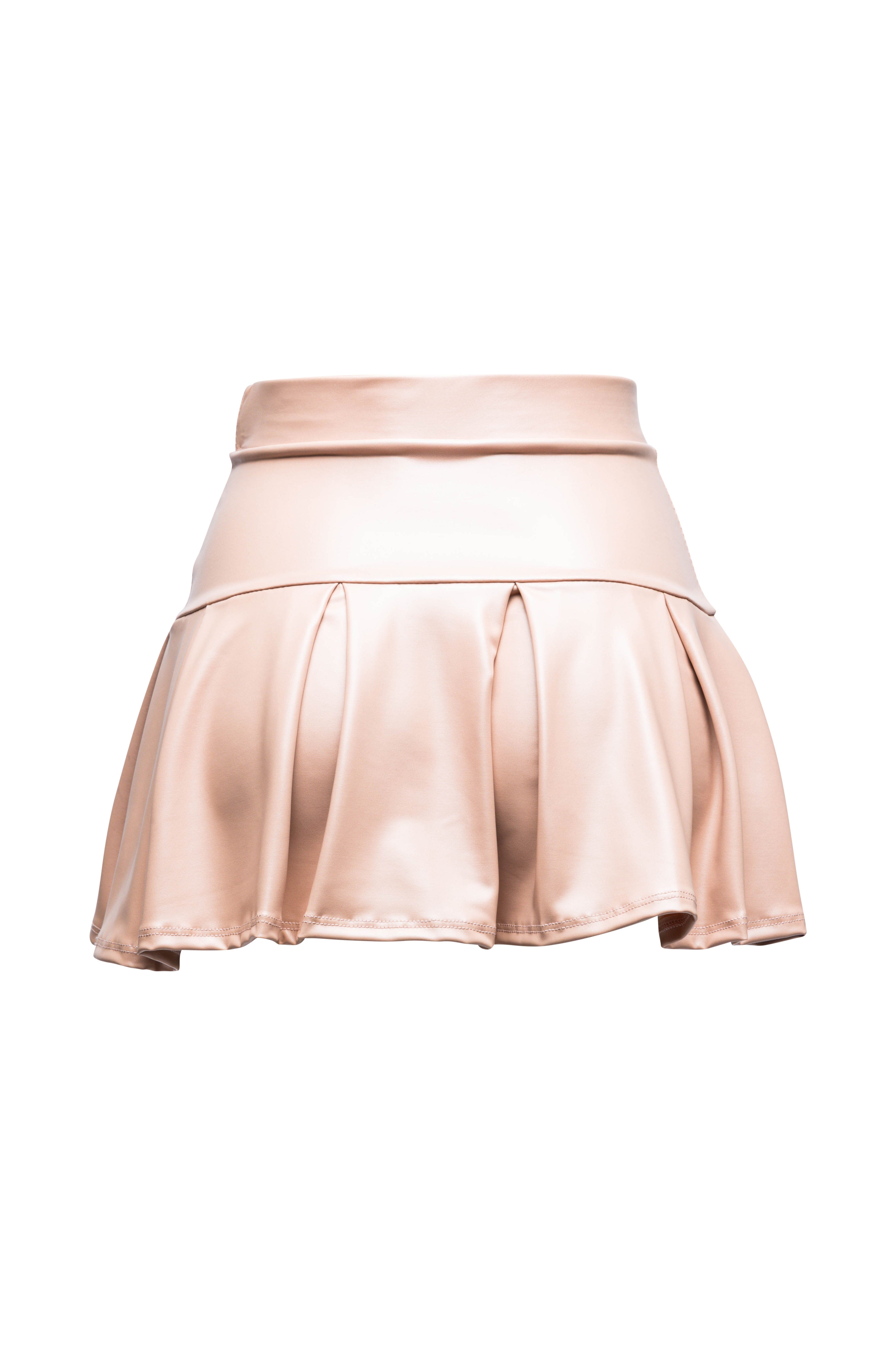 Pleated PU mini skirt