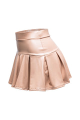 Pleated PU mini skirt