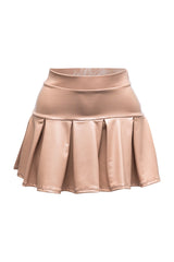 Pleated PU mini skirt