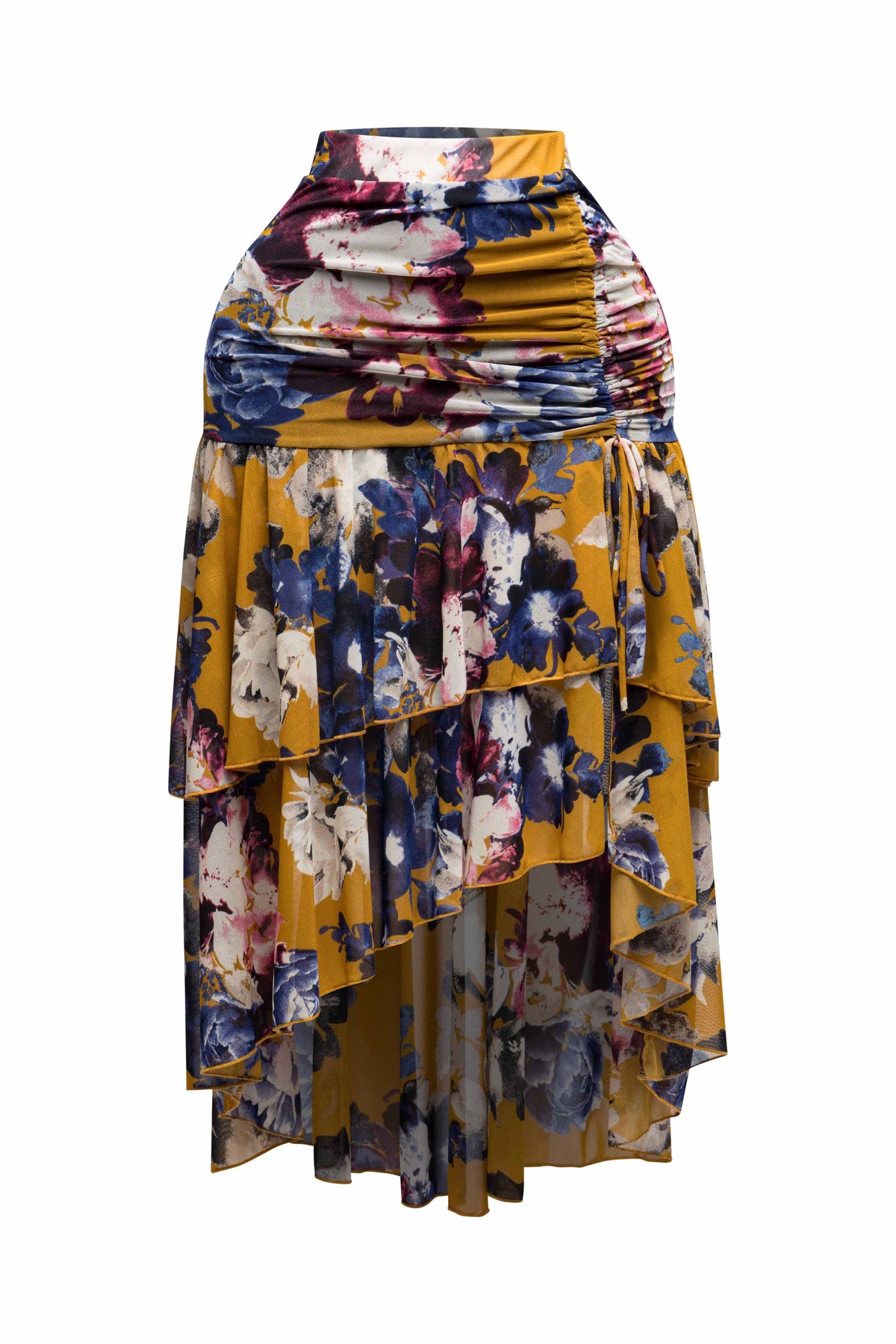 Asymmetrical hem floral skirt