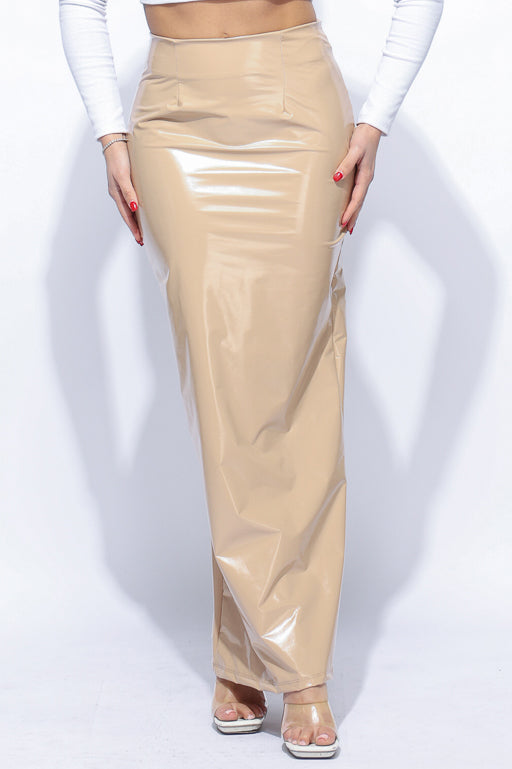 Latex maxi skirt