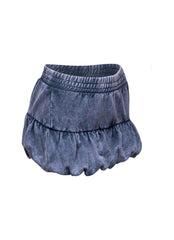 Washed bubble mini skirt