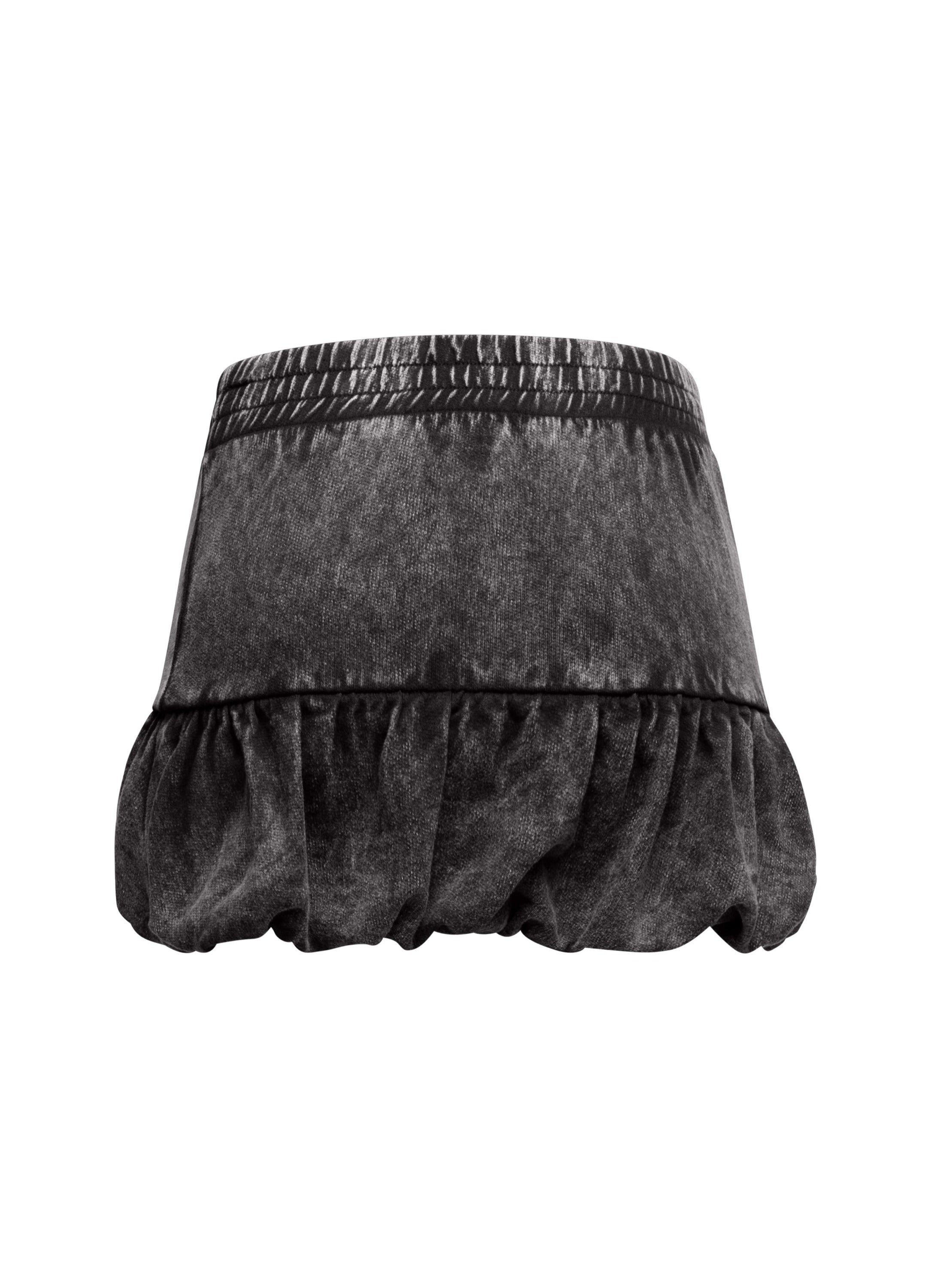 Washed bubble mini skirt