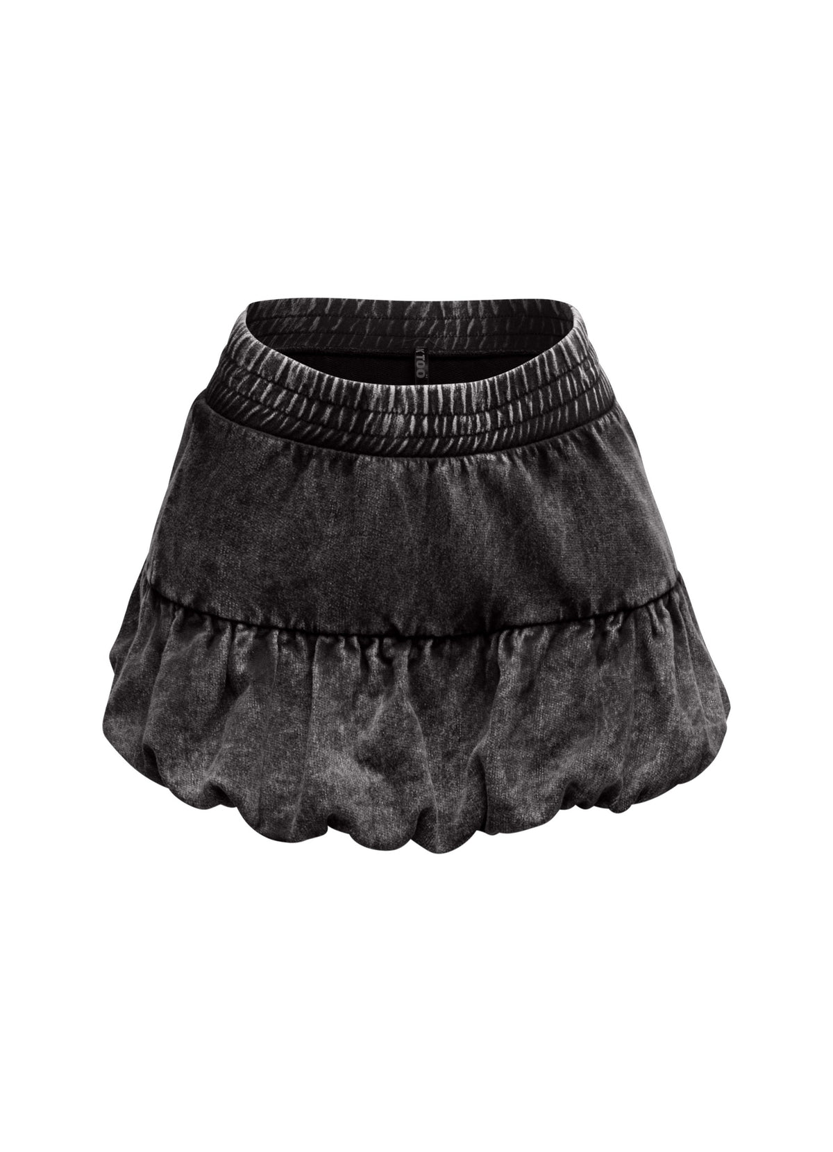 Washed bubble mini skirt