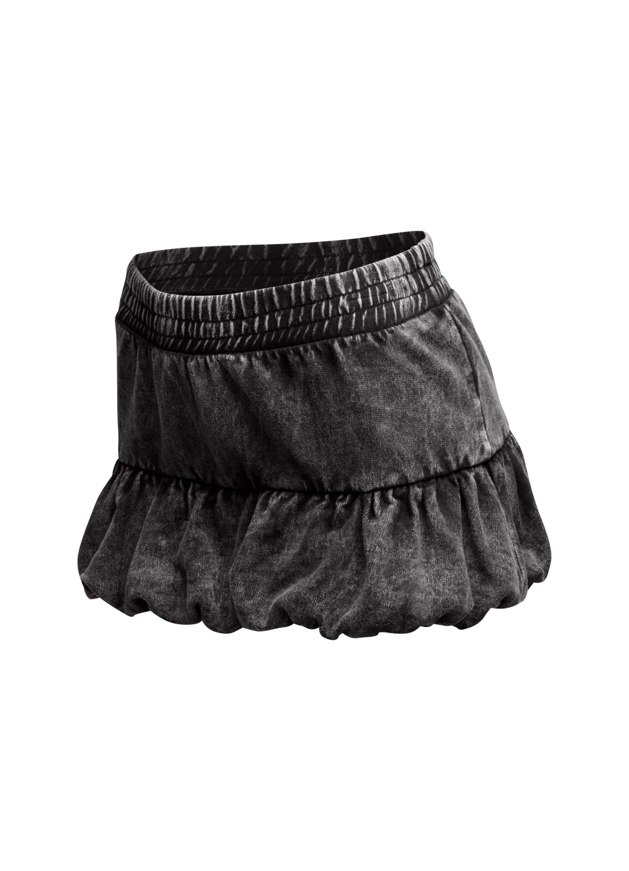 Washed bubble mini skirt