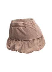 Washed bubble mini skirt