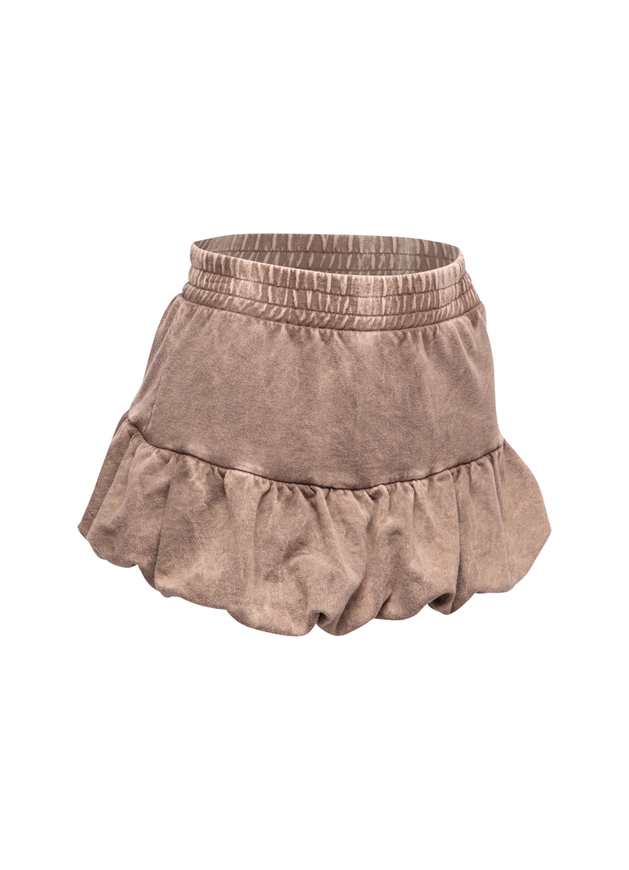 Washed bubble mini skirt