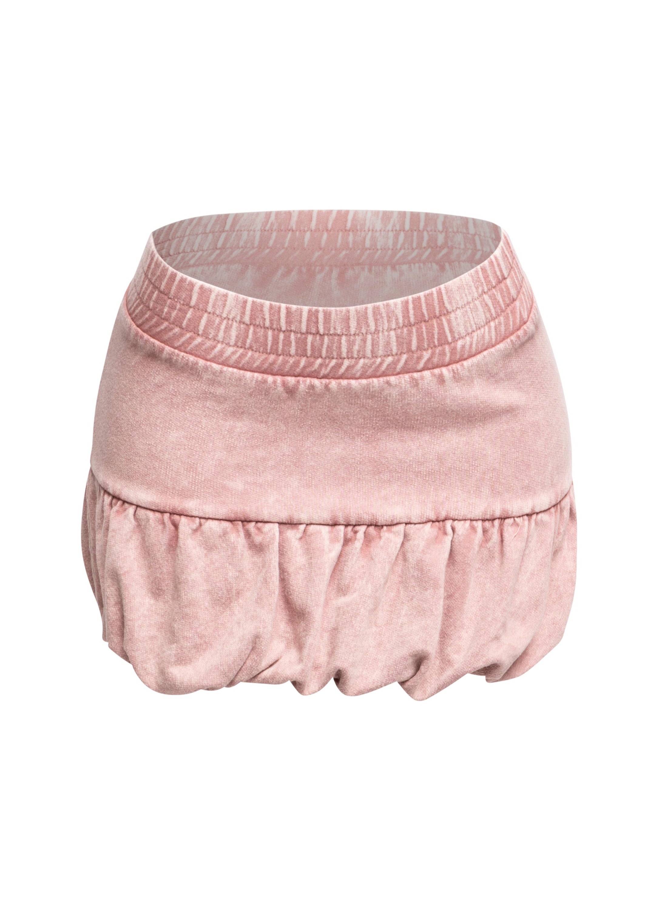 Washed bubble mini skirt