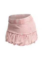 Washed bubble mini skirt