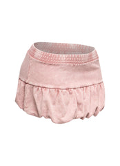 Washed bubble mini skirt