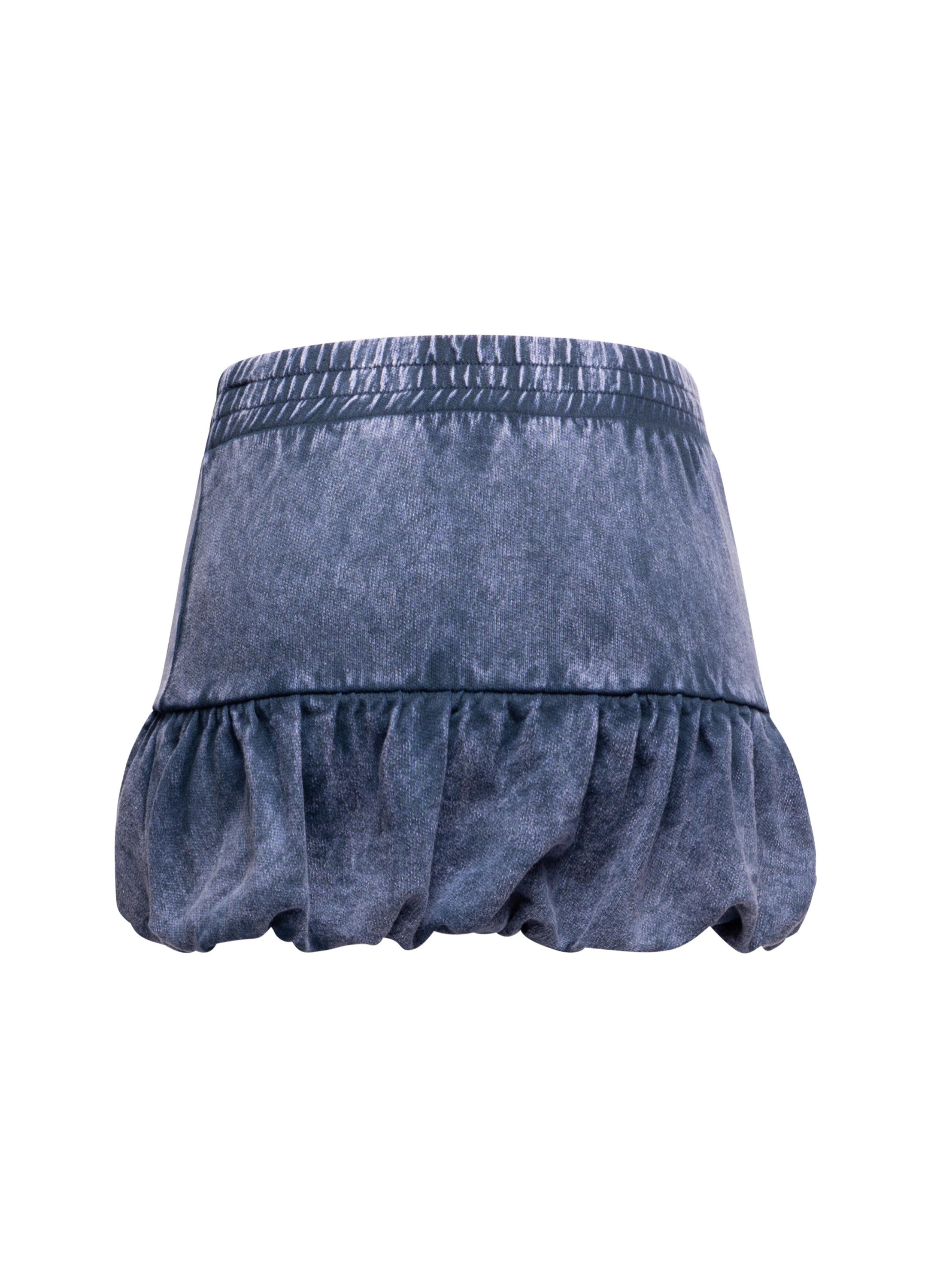 Washed bubble mini skirt