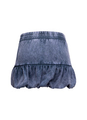 Washed bubble mini skirt