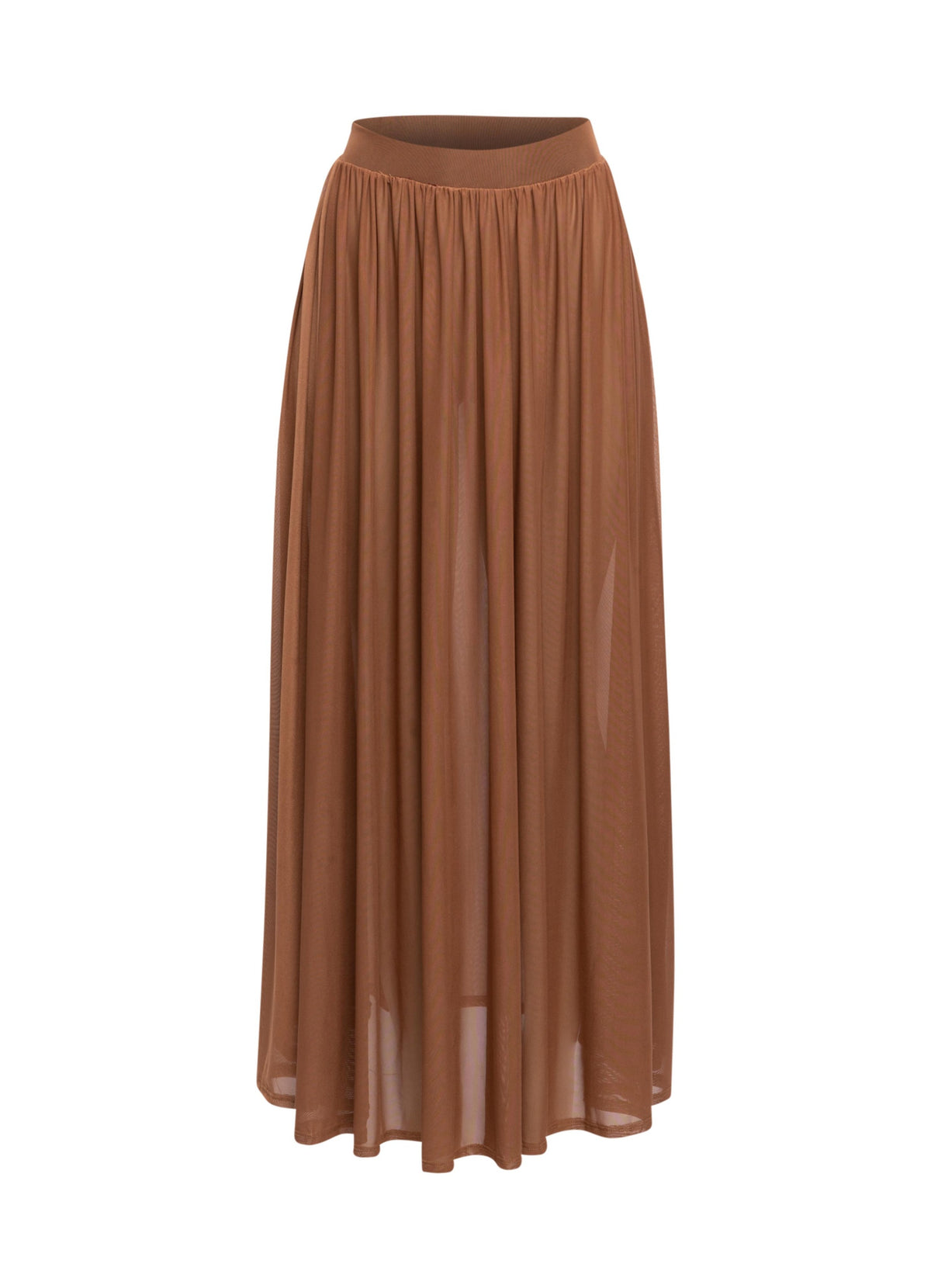 Sheer mesh maxi skirt with shorts lining