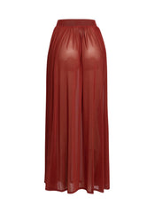 Sheer mesh maxi skirt with shorts lining