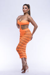 Strapless Bodysuit and Mesh Skirt Set