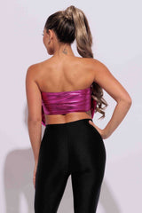 Super size bow sleeveless tube top