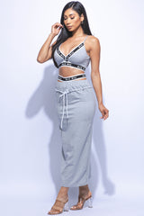 Tank crop top maxi skirt set