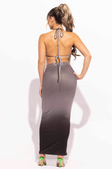 Halter backless top and maxi skirt set