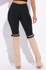 Buckled contrast pants