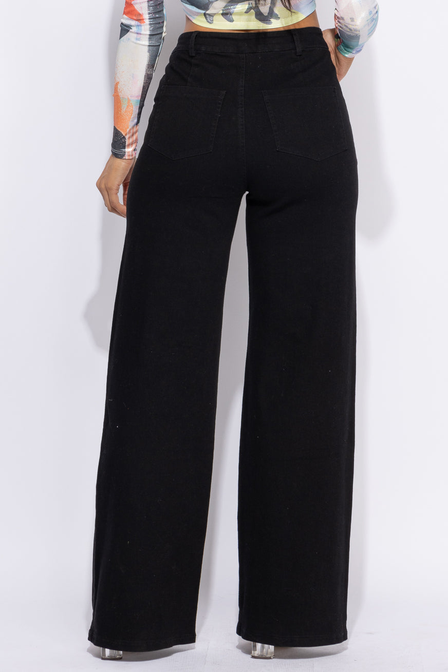 Lace up detailed pants