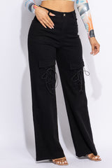 Lace up detailed pants