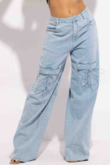 Lace up detailed pants