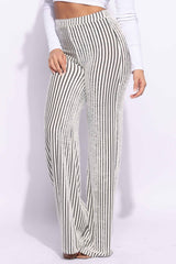 Striped wide leg pants