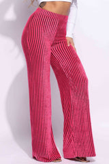 Striped wide leg pants