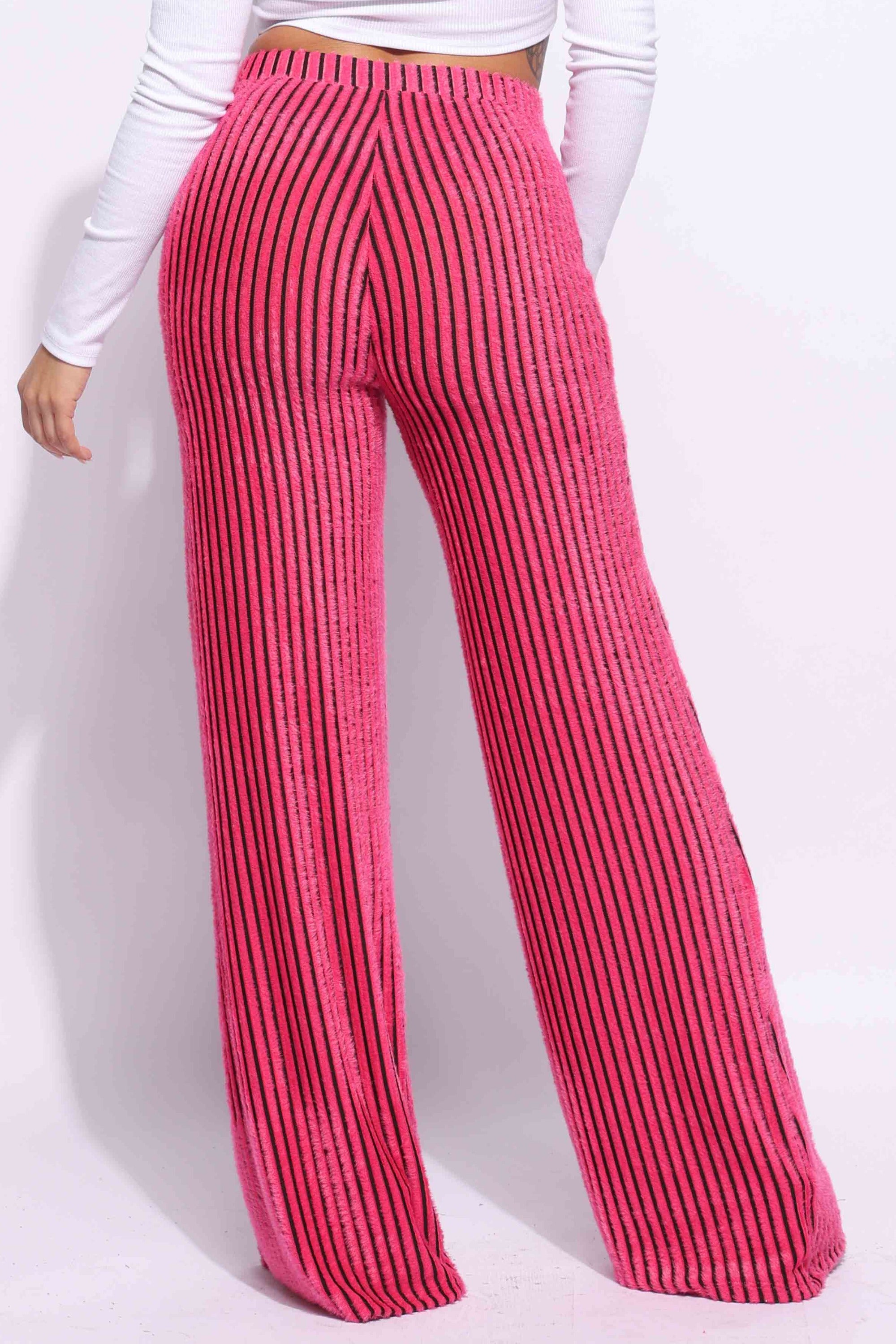 Striped wide leg pants