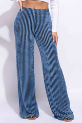 Striped wide leg pants