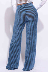 Striped wide leg pants