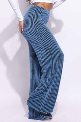 Striped wide leg pants